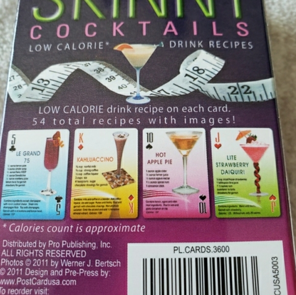 Skinny Cocktail Playing Cards 54 cards New - Picture 3 of 8